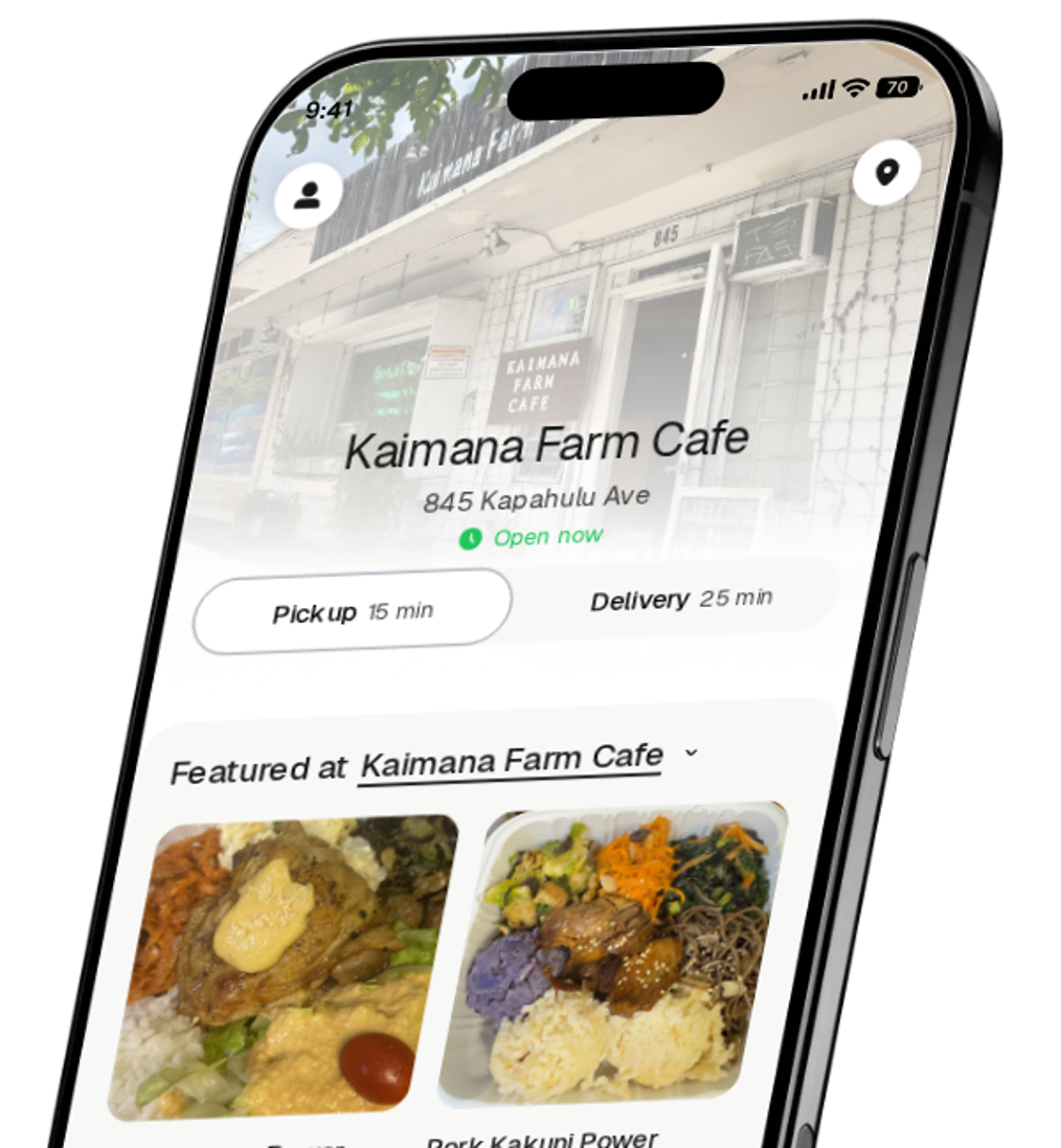 Kaimana Farm Cafe app preview